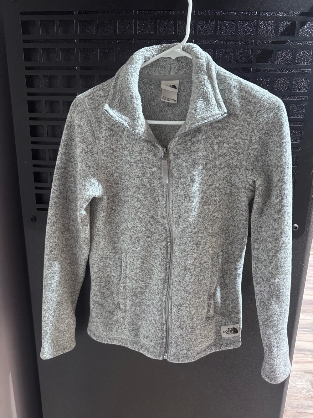 The North Face Women's Heather Gray Full-Zip Teddy Fleece Jacket